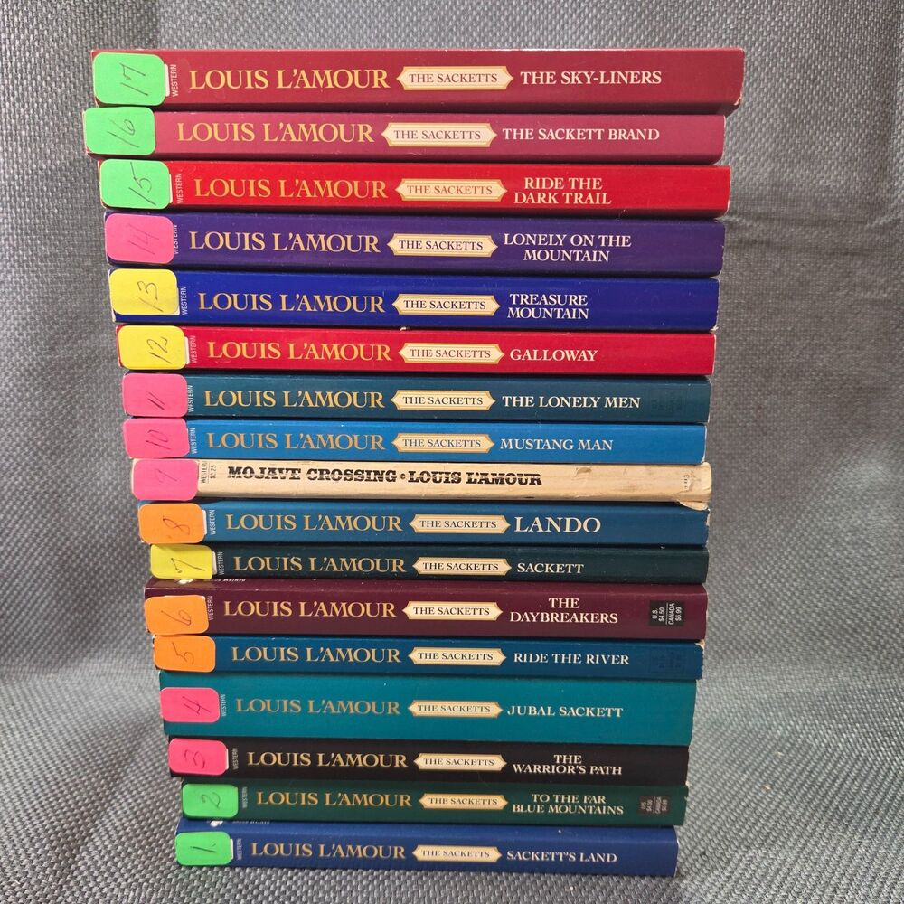 Complete Louis L'Amour The Sackett Series Lot 17 Vintage Bantam PBB Books